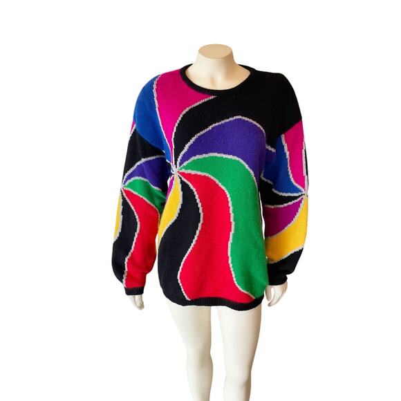 Rafaella Multicolored Candy Sweater Angora Lambswool Soft Medium - Picture 1 of 8
